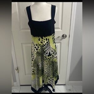 Frank Lyman Elegant Special Occasion Dress Asymmetrical Hem Animal Print Sz 14
